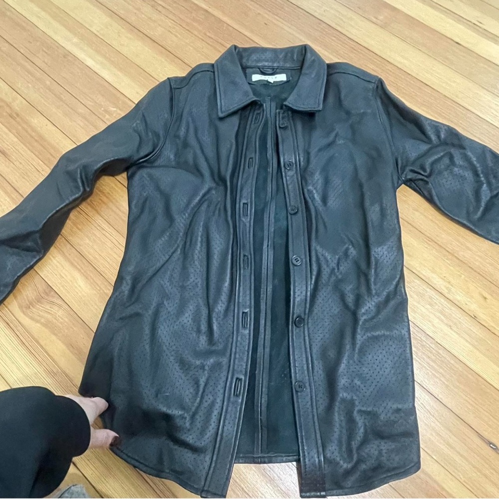 Black leather jacket size medium
